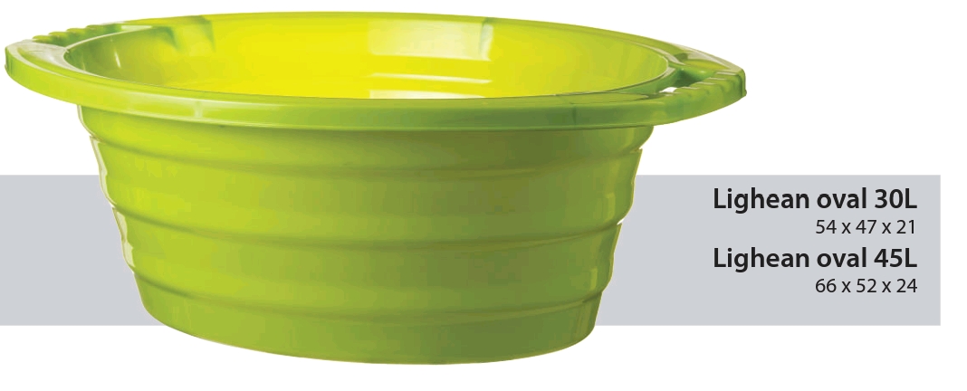 Lighean plastic oval cu maner 45L